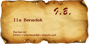 Ila Benedek névjegykártya